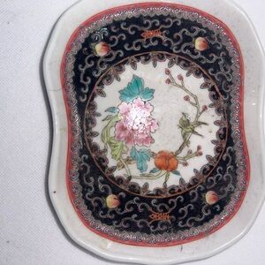 Floral Decorative Plate with Bird Design